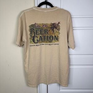 Crazy Shirts Hawaii Beer-Cation T-Shirt Mens Medium Tan Beer Dyed Y2K 90s